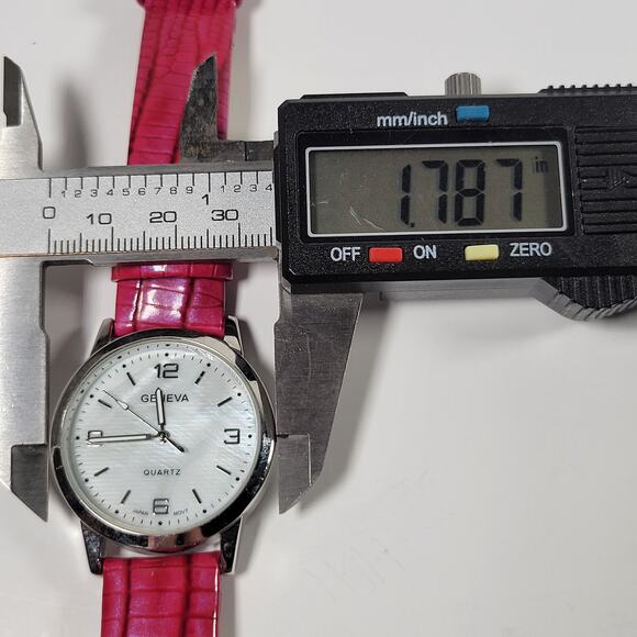 Lot of 3 Geneva Women\'s Quartz Watches Pink Orange Beige Leather Bands main image 14